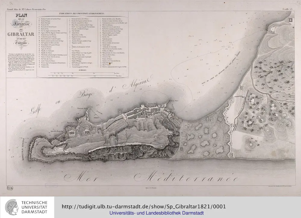 Plan De La Forteresse De Gibraltar Et De Ses Environs