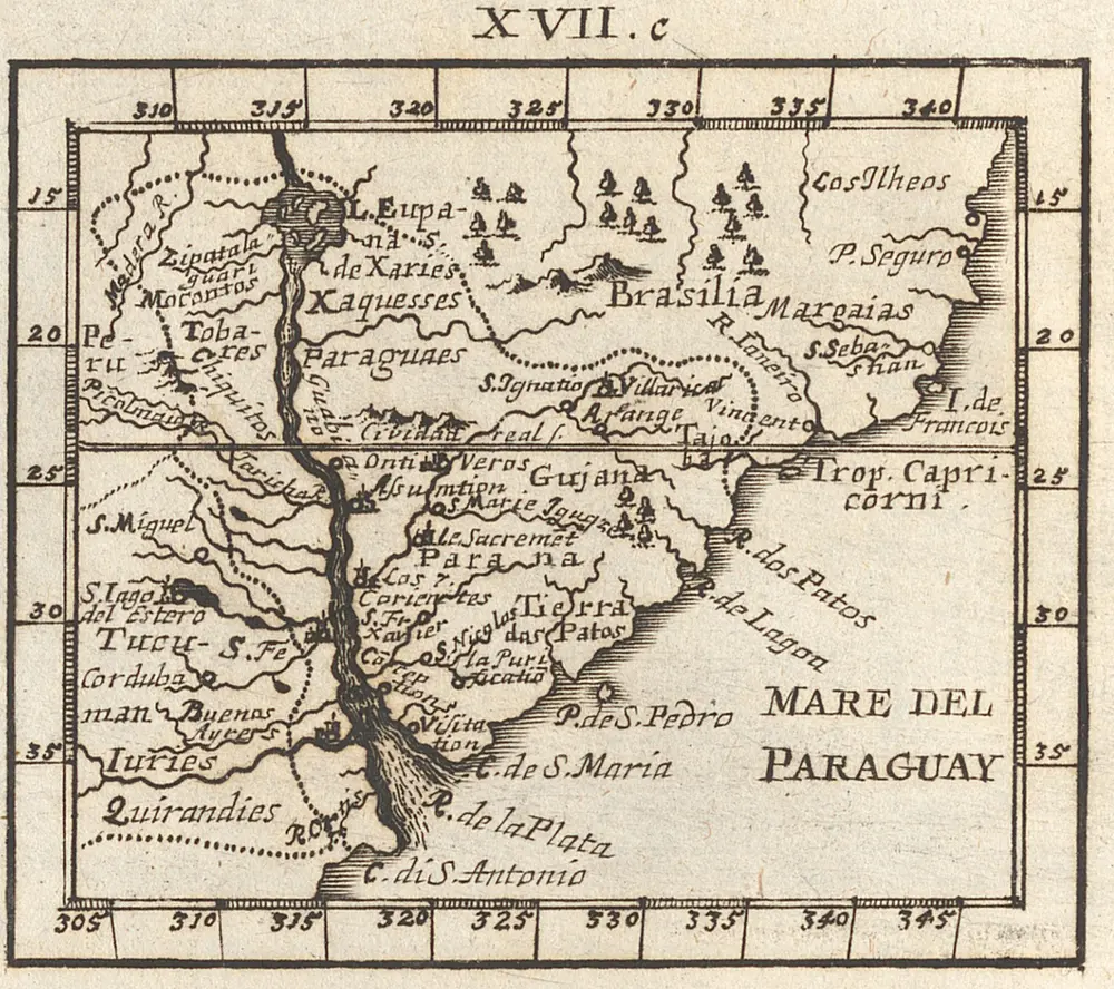 [Rio de la Plata] [Karte], in: Neu-aussgefertigter Kleiner Atlas, In Zweyen Theilen, S. 319.