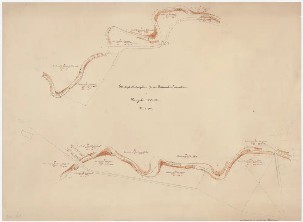 Wila, Turbenthal: Von Vorderauli bis südlich von Gosswil, Steinenbachkorrektion 1880 und 1881; Situationsplan