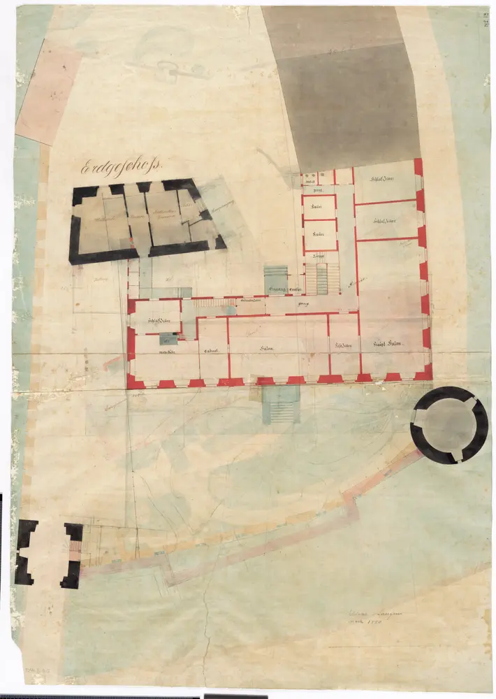 Laufen-Uhwiesen: Schloss Laufen, Erdgeschoss; Grundriss (Nr. 13)