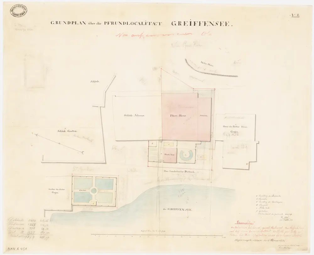 Greifensee: Pfrundlokalität mit Pfarrhaus; Grundriss (Nr. 2)