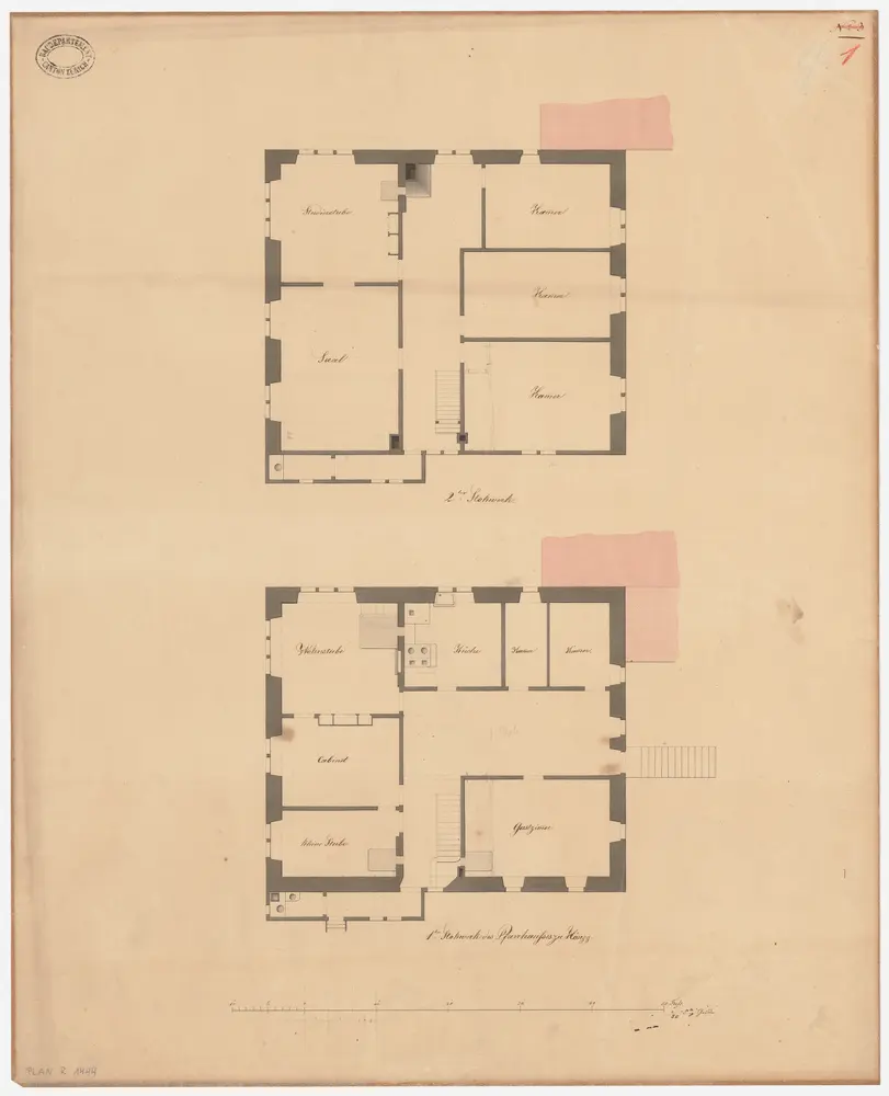 Höngg: Pfarrhaus, 1. und 2. Stock; Grundrisse (Nr. 1)