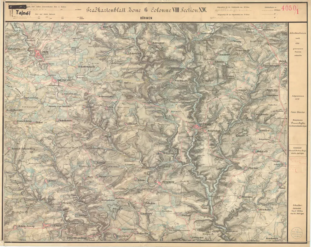 III. vojenské mapování - 1 : 25 000, mapový list 4050_1