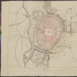 HZAN GA 100_Nr. 774_ : Budweis; "Plan von Budweis in Böhmen" [Festungsplan];ohne Verfasser;ohne Maßstab;38,5 x 32 cm;Kartenrand: Straße nach Wessely; Zeichenerklärung; Crumauer Vorstadt; Straße nach Wodian;Papier; Siedlung im Grundriß; Gewässer in Wasserfarben; rechts Erklärung.