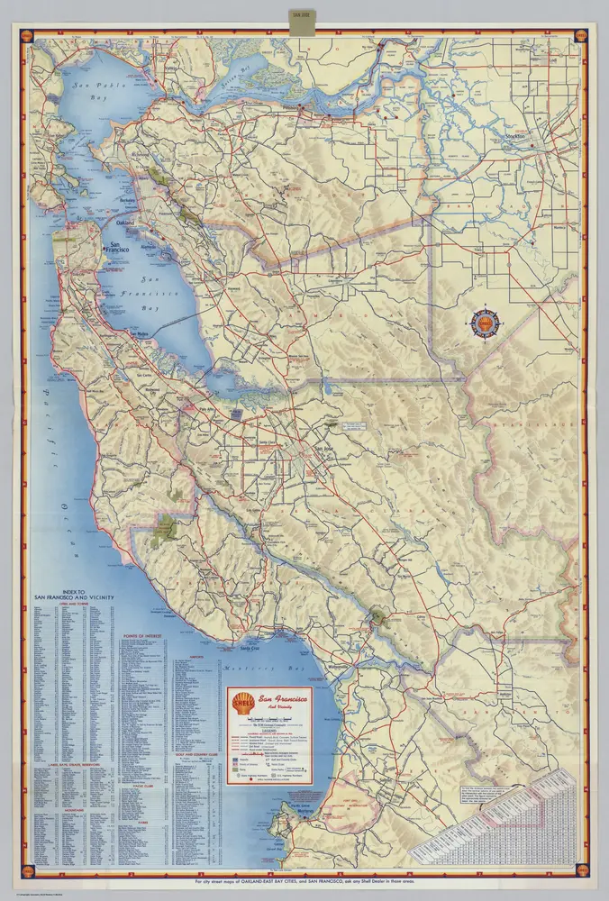 Shell Street Map of San Jose and Vicinity.