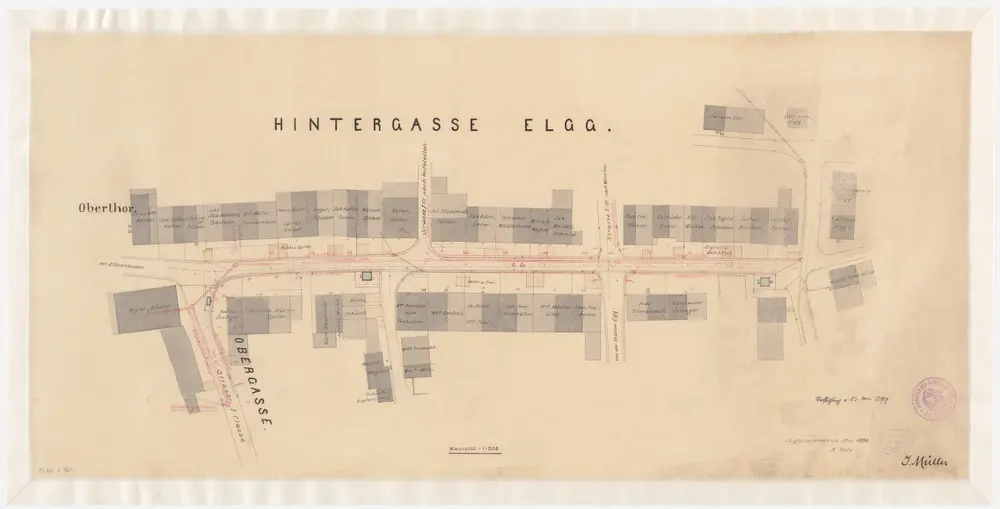 Elgg: Strassenkorrektion und Dohlenanlage in der Hintergasse; Situationsplan