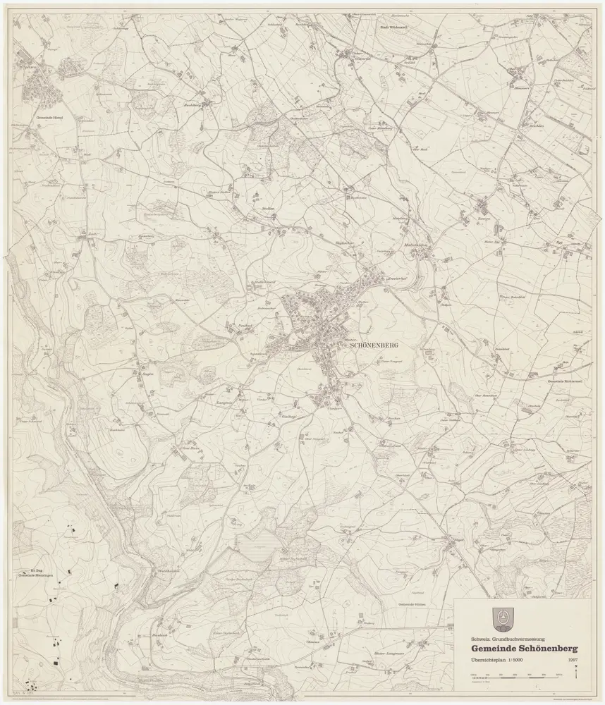 Schönenberg: Gemeinde; Übersichtsplan (Schweizerische Grundbuchvermessung)