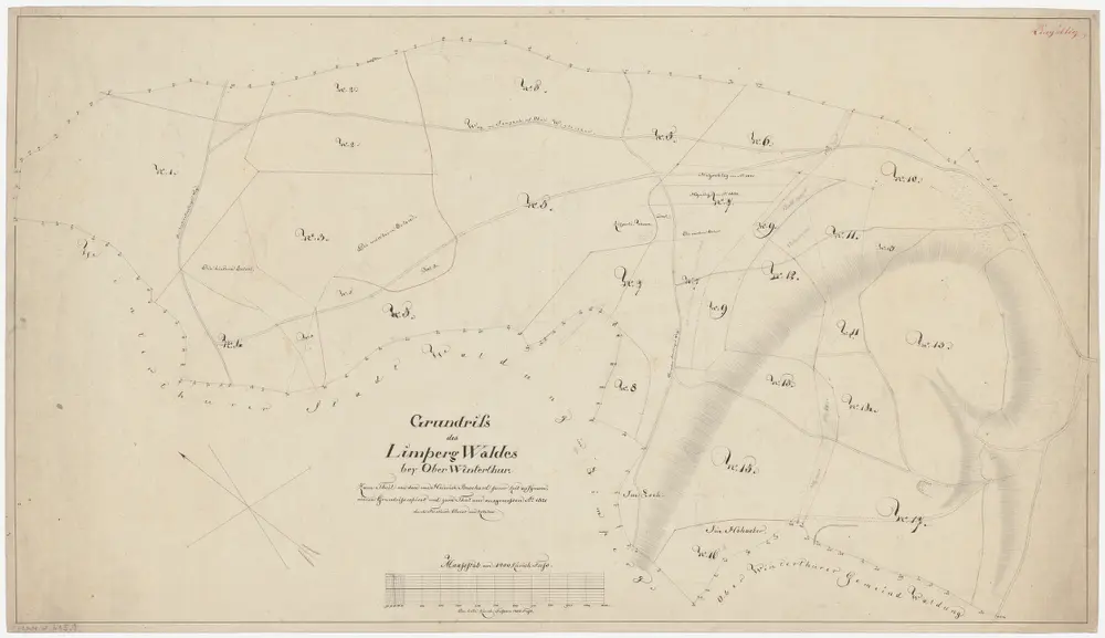 Winterthur, Oberwinterthur: Staats-, Gemeinde- und Genossenschaftwaldungen: Oberwinterthur: Staatswaldung Lindberg (Limperg); Grundriss