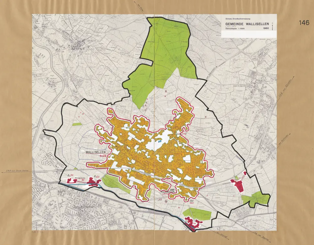 Wallisellen: Definition der Siedlungen für die eidgenössische Volkszählung am 01.12.1960; Siedlungskarte Nr. 146
