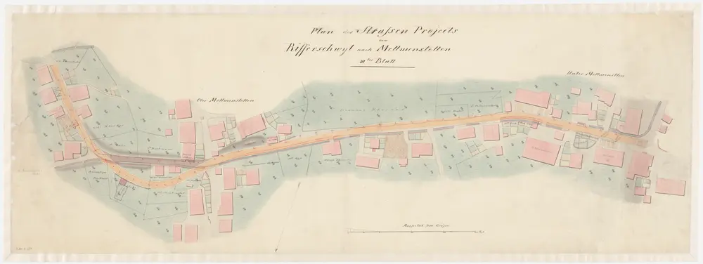 Mettmenstetten: Projektierte Strasse von Ober- bis Unter-Metmenstetten; Situationsplan (Blatt III)