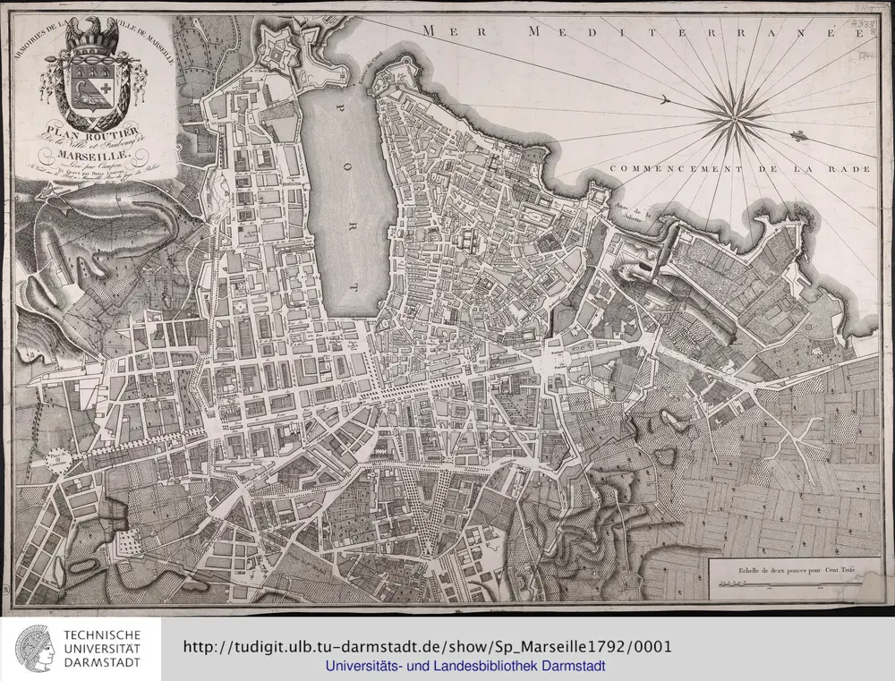 Plan routier de la ville et faubourg de Marseille