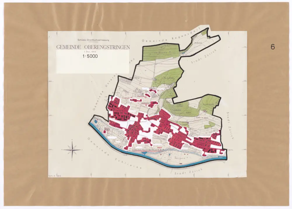 Oberengstringen: Definition der Siedlungen für die eidgenössische Volkszählung am 01.12.1960; Siedlungskarte Nr. 6