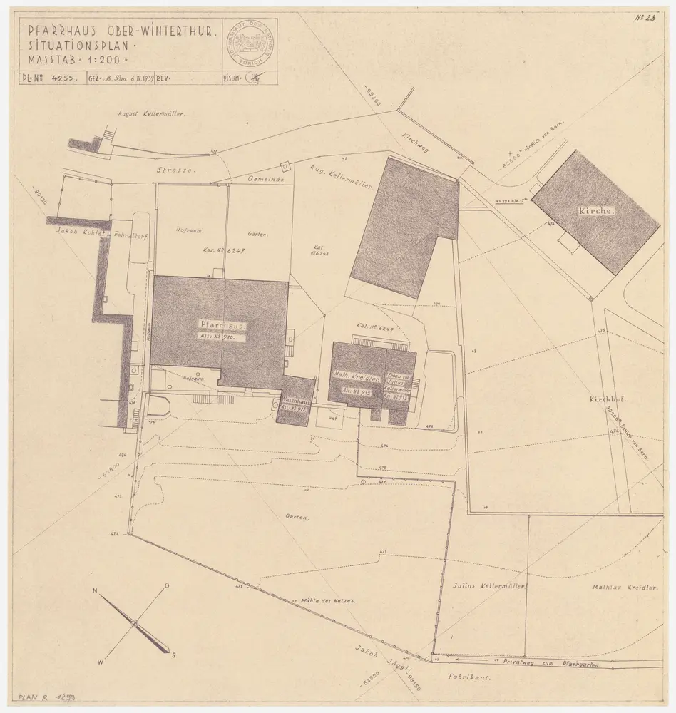 Oberwinterthur: Pfarrhaus und Umgebung; Grundriss (Nr. 28)