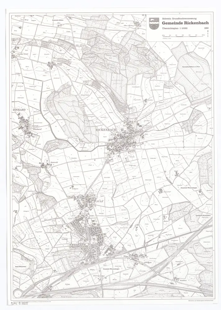 Rickenbach: Gemeinde; Übersichtsplan (Schweizerische Grundbuchvermessung)