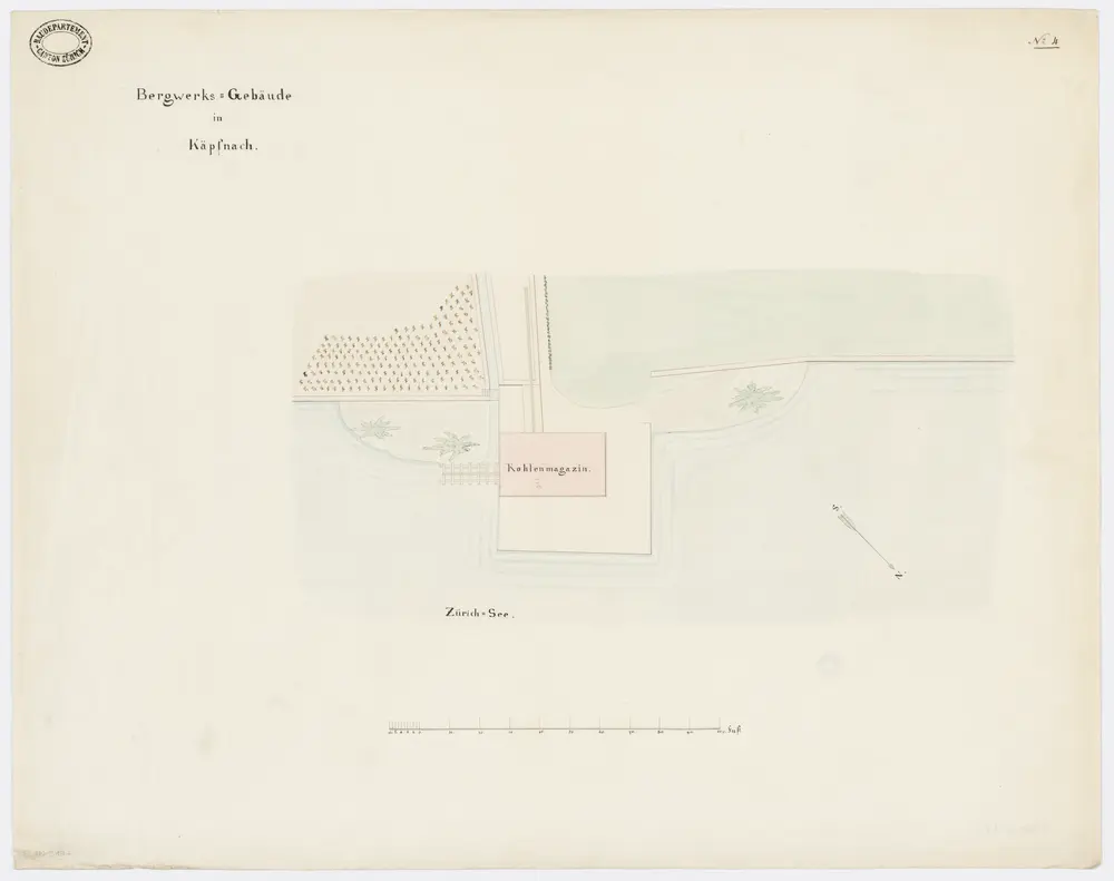 Horgen: Kohlebergwerk Käpfnach, Kohlemagazin; Situationsplan (Nr. 4)