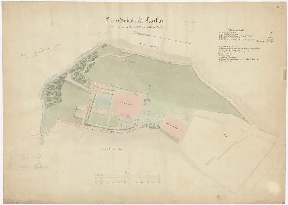 Rorbas: Pfrundlokalität mit Kirche, Pfarrhaus und Umgebung; Grundriss (Nr. 1)