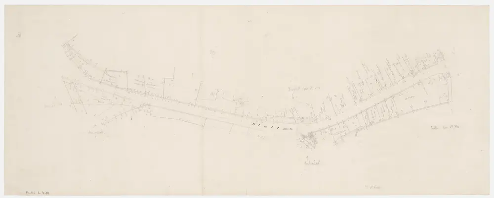 Oberglatt: Einmündung des Saumgrabens in die Glatt bis zur unteren hölzernen Brücke; Situationsplan-Handriss (Glatt-Gebiet Nr. 6)