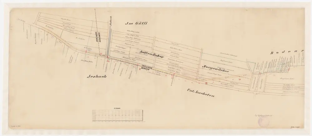 Benken, Trüllikon: Projektierte Strasse von Jesbach über Morgenäcker bis Bodenreben; Situationsplan (Blatt I)