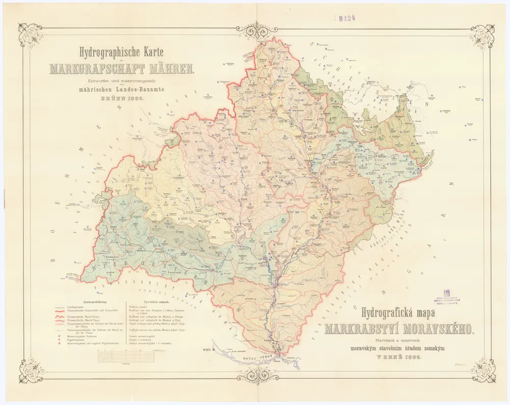 Hydrographische Karte der Markgrafschaft Mähren