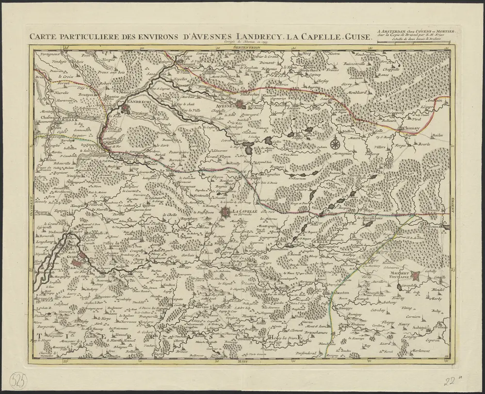 Carte particuliere des environs d'Avesnes Landrecy, La Capelle, Guise