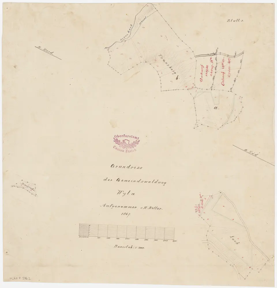 Wila: Gemeindewaldung: Transberg, Loch; Grundrisse (Blatt I)