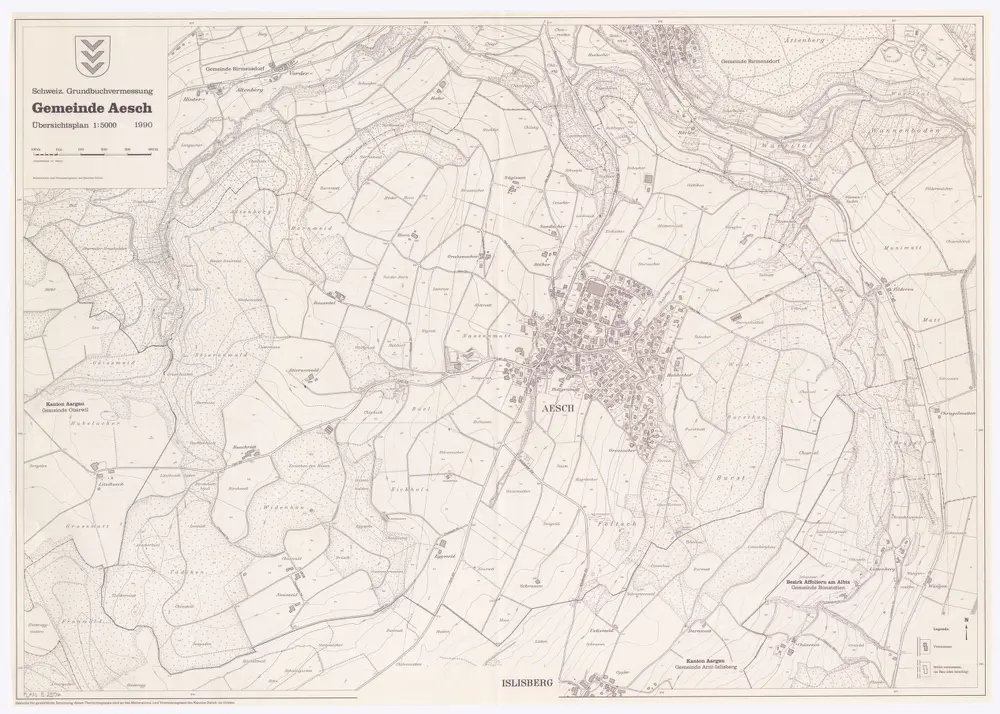 Aesch: Gemeinde; Übersichtsplan (Schweizerische Grundbuchvermessung)
