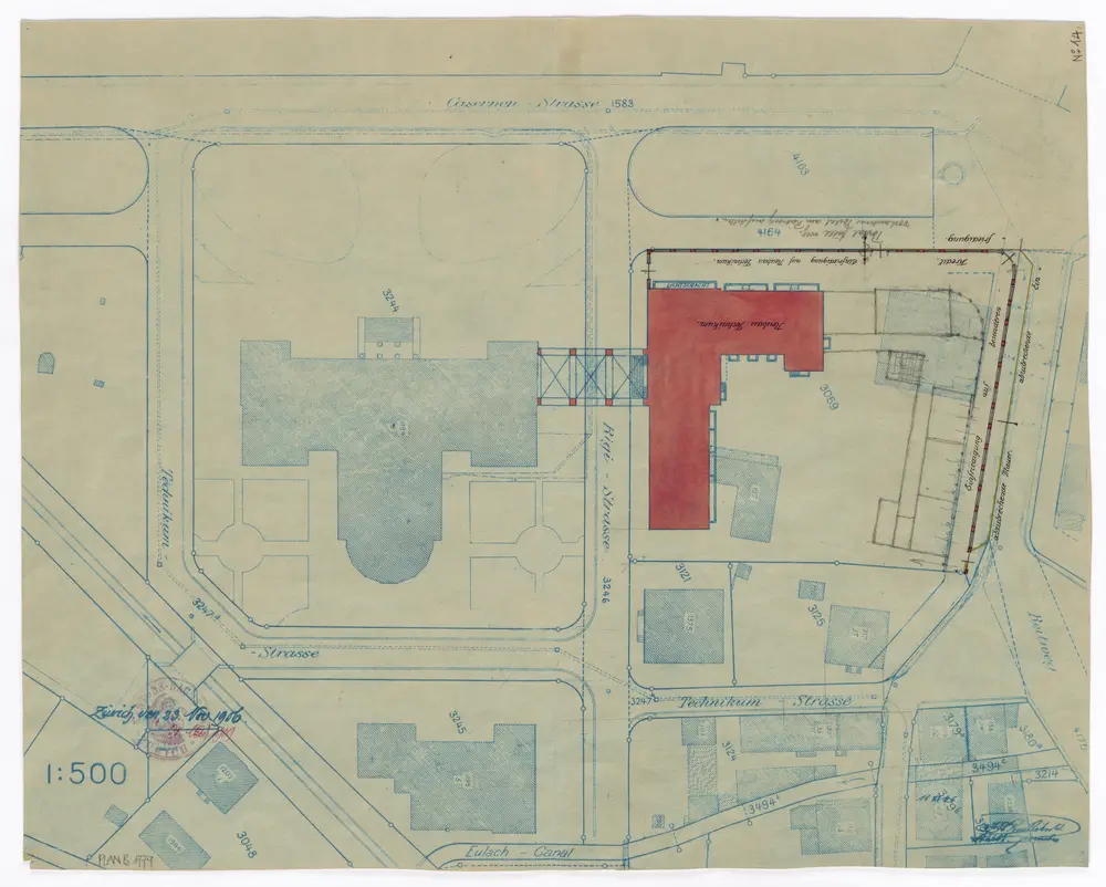 Winterthur: Technikum, Ostbau; Situationsplan (Nr. 14)