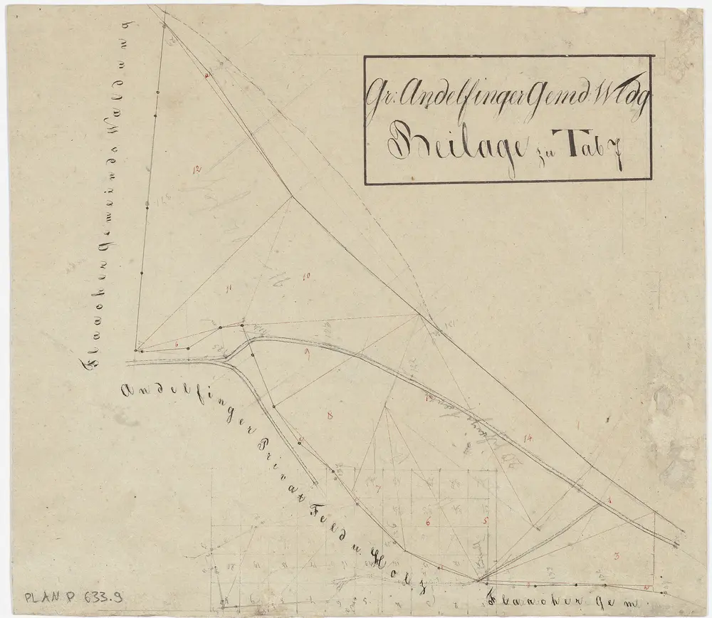 Andelfingen (damals Grossandelfingen): Gemeindewaldung: Untere Waldung; Grundriss (Beilage zu Tab. 7)