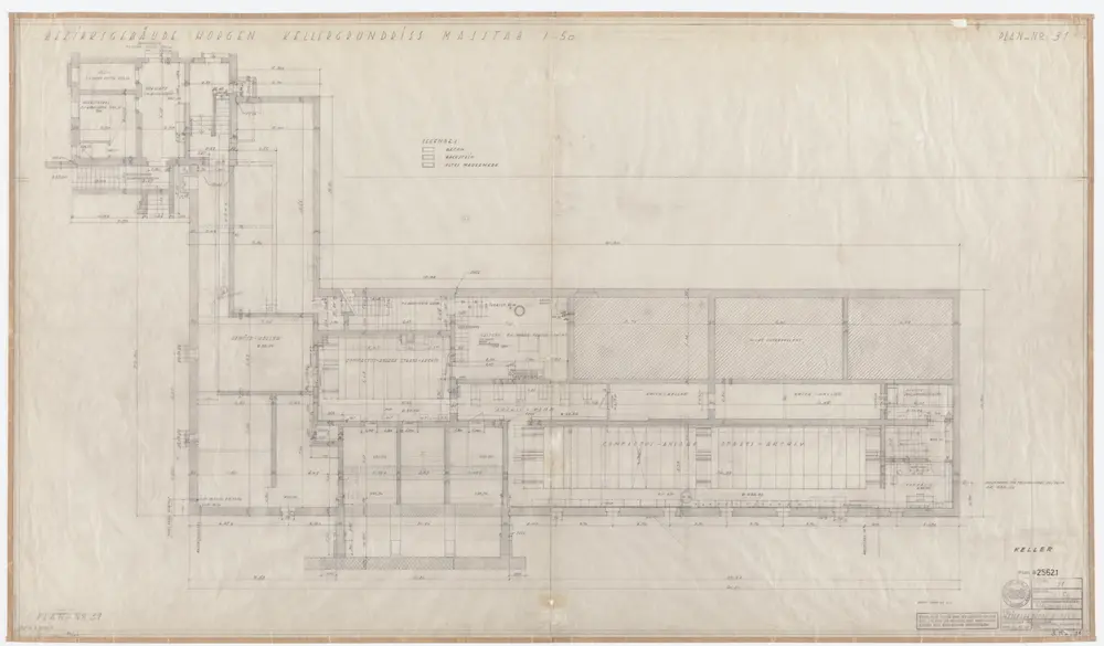 Horgen: Bezirksgebäude; Grundrisse: Kellergeschoss