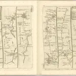 mapa z atlasu "The Roads through England delineated or, Ogilby ́s Survey, Revised, Improved, and Reduced to a Size portable for the Pocket By John Senex F, R, S. Being an Actual Survey of all the Principal Roads of England, And Wales, Distinctly laid down on one hundred "