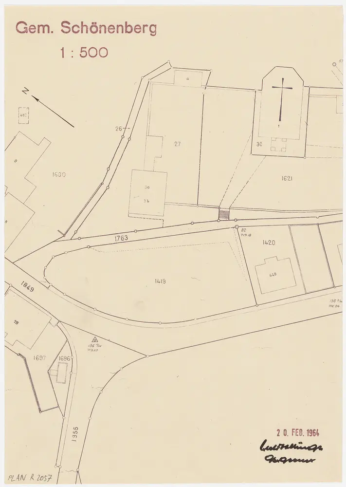 Schönenberg: Kirche und Umgebung; Grundriss