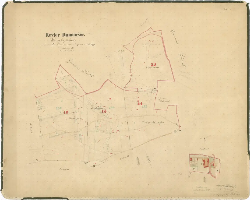 Hospodářská mapa polesí Domoušice z roku 1926/1927, list 9 9