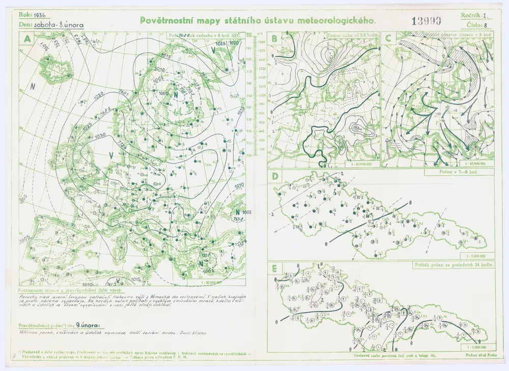 Povětrnostní mapy Státního ústavu meteorologického