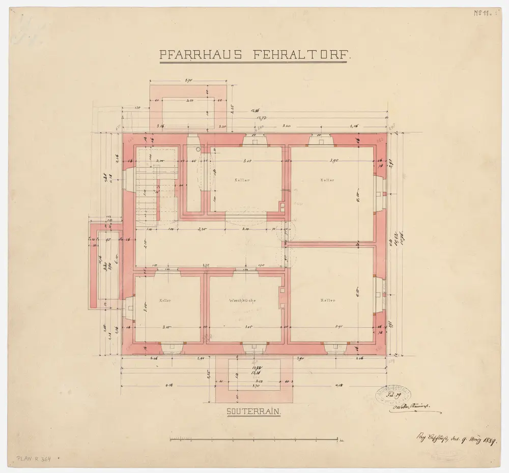 Fehraltorf: Neues Pfarrhaus, Keller; Grundriss (Nr. 11)