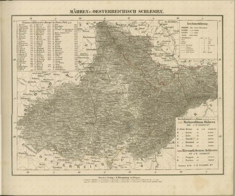 mapa z atlasu "Vollständiger Hand-Atlas der neueren Erdbeschreibung über alle Theile der Erde in 82 Blättern"