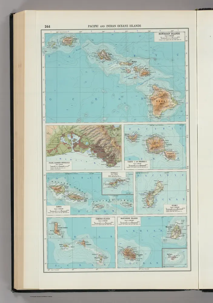 244.  Pacific and Indian Oceans Islands.  The World Atlas.