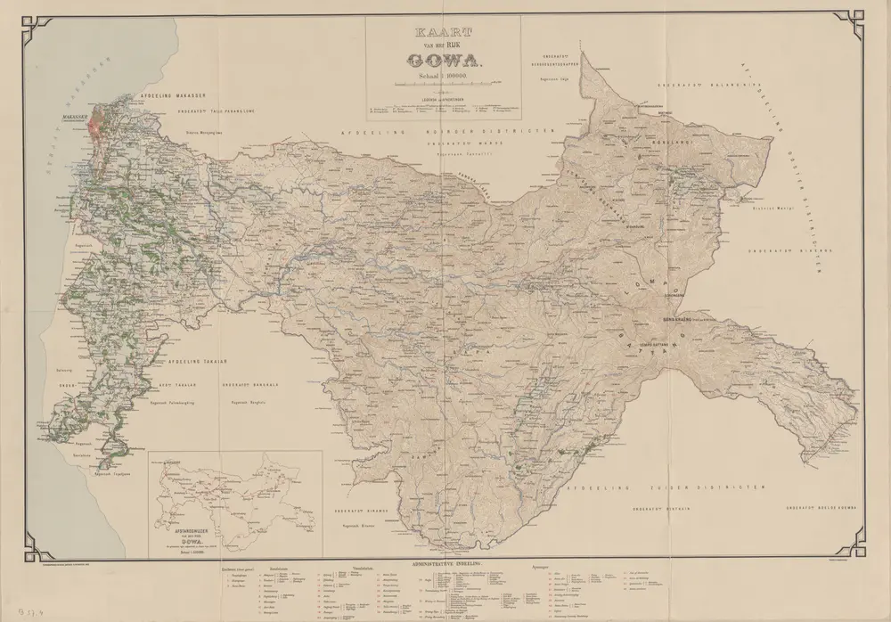 Kaart van het Rijk Gowa / Topographisch Bureau