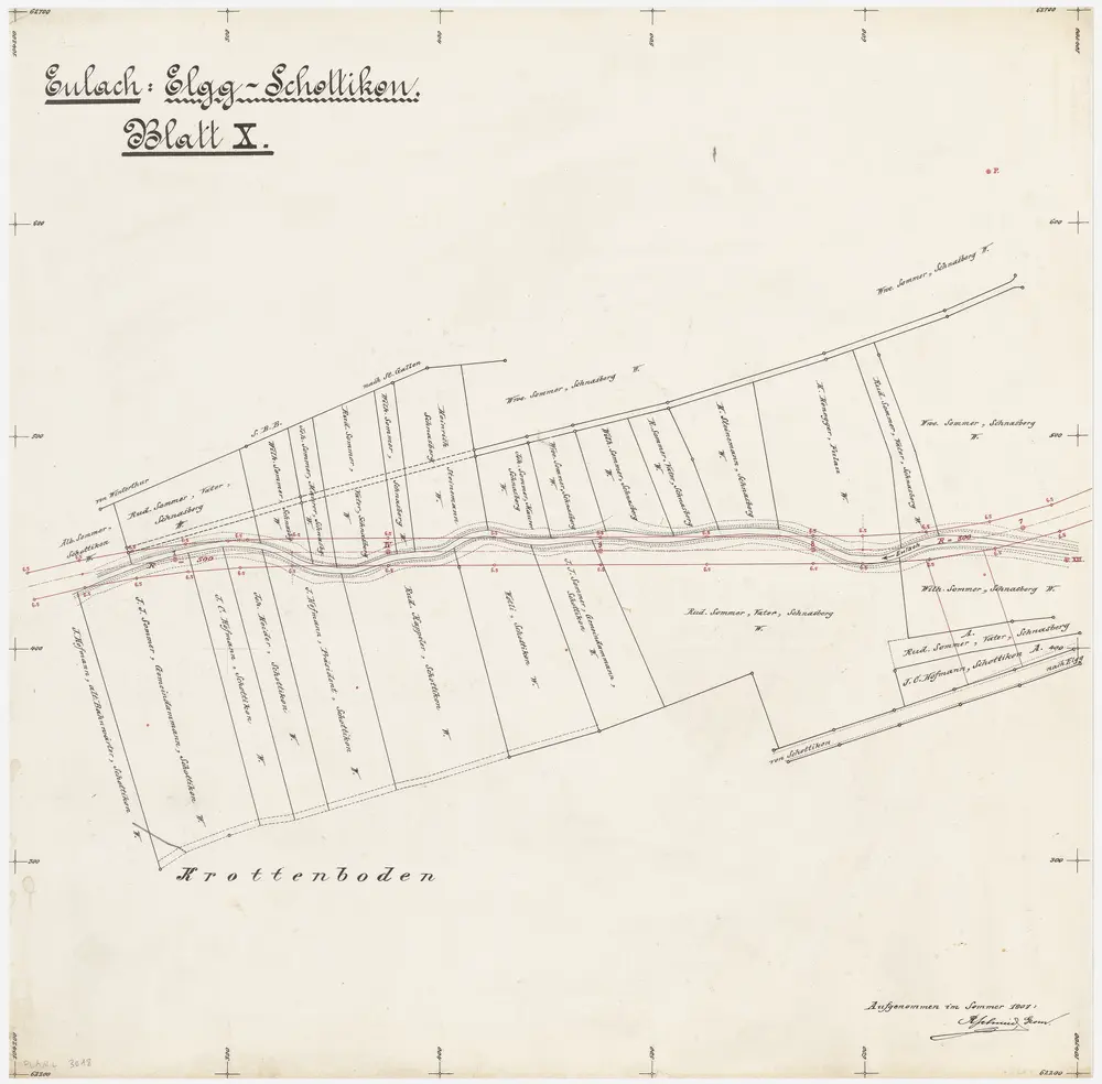 Elgg, Elsau: Schottikon, Eulach beim Krottenboden; Situationsplan (Eulach: Elgg-Schottikon Blatt X)