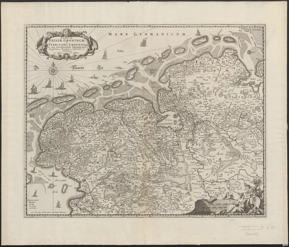 Tabula Frisiae, Groningae, et territorii Emdensis nec non circumjacentium regionum, puta Transisalaniae, Benthemiae, Westphaliae, et Oldenburgi.