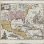 Regni Mexicani seu Novae Hispaniae, Floridae, Novae Angliae, Carolinae, Virginiae et Pensylvaniae, nec non Insularum, Archipelagi Mexicani in America Septentrionali accurata Tabula / exhibita à Ioh. Baptista Homanno