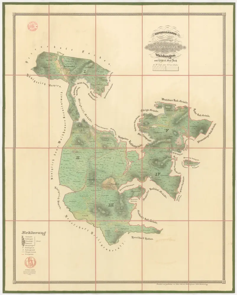 Generalkarte der sämtlichen obrigkeitlichen Herrschaft Mayerhöfer Waldungen