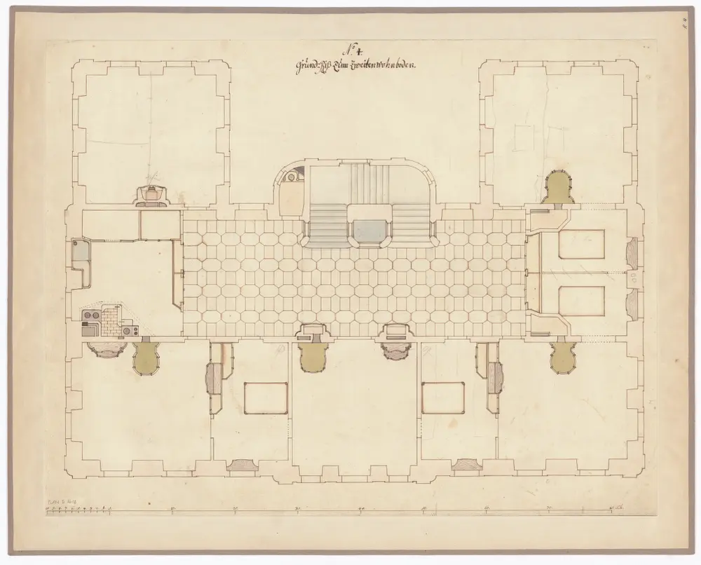 Haus zum Rechberg, Hirschengraben 40: 2. Stock; Grundriss