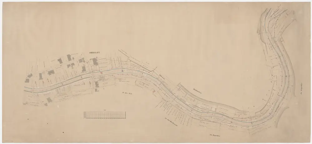 Oberglatt: Oberglatt bis zum alten Wehr bei Hofstetten, Glattkorrektion; Situationsplan