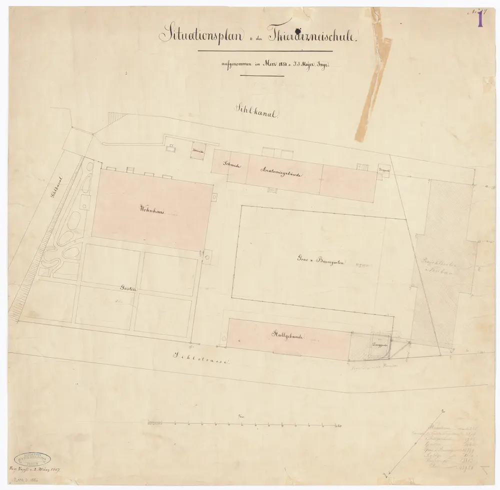 Tierarzneischule Selnaustrasse: Situationsplan