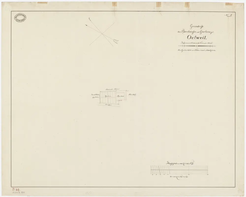 Oetwil am See: Pfarrhaus und Umgebung; Grundriss (Nr. 1)