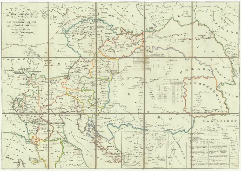 Übersichts Karte der fahrenden Posten in dem Oesterreichischen Kaiserstaate