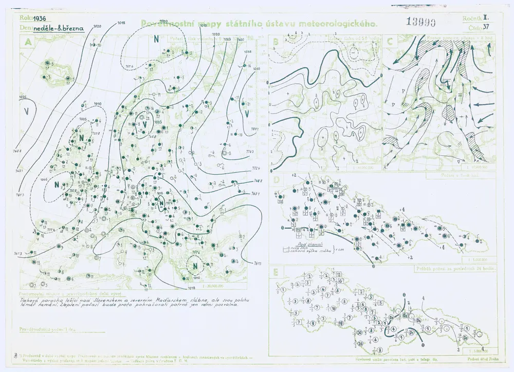 Povětrnostní mapy Státního ústavu meteorologického