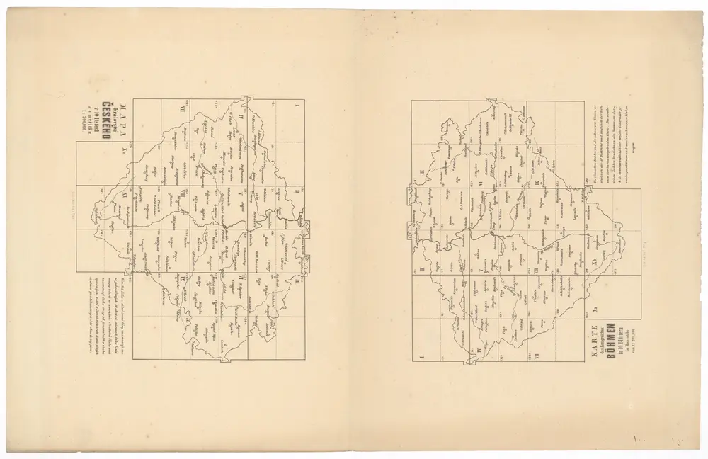 Mapa Království českého v 10 listech a v měřítku 1:200,000