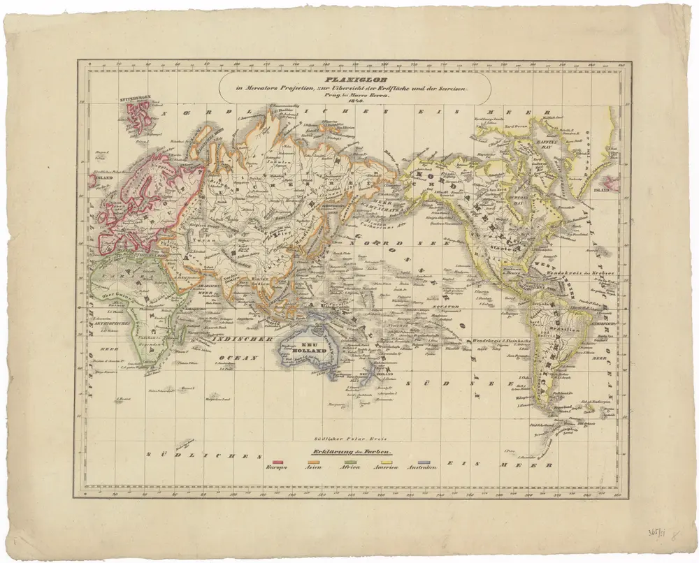 Planiglob in Mercators Projection