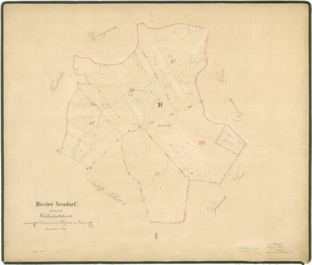 Hospodářská mapa polesí Nová Ves, sekce 4 1